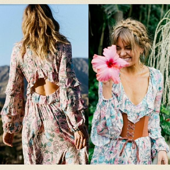 Sayulita Frill Gown Maxi Dress Musk Spell Designs - Picture 2 of 16